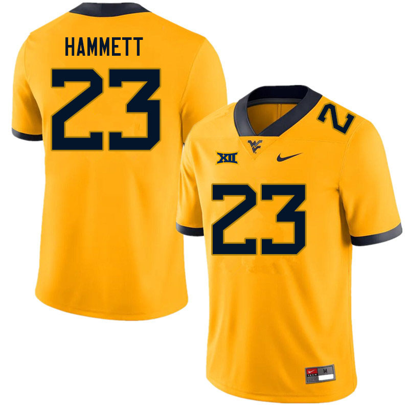 NCAA Men's Ja'Corey Hammett West Virginia Mountaineers Gold #23 Nike Stitched Football College Authentic Jersey DT23T35QO